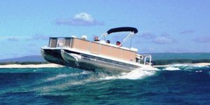 pontoon boat offshore