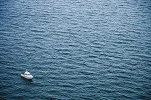 small boat on the ocean