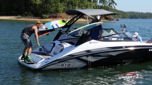 Wakeboarding on platform